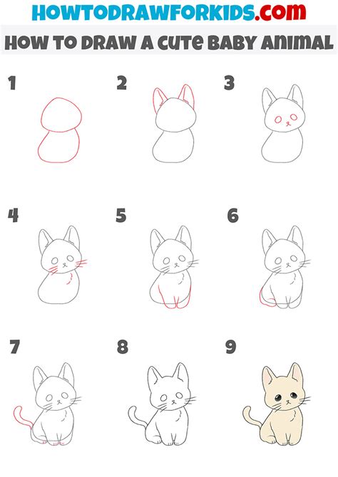 Cute Baby Animals To Draw Step By Step