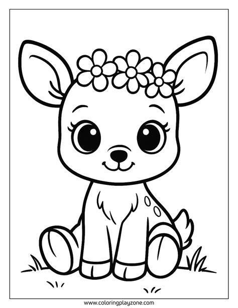 Cute Baby Deer Coloring Pages