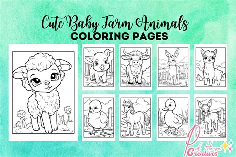 Cute Baby Farm Animals Coloring Pages