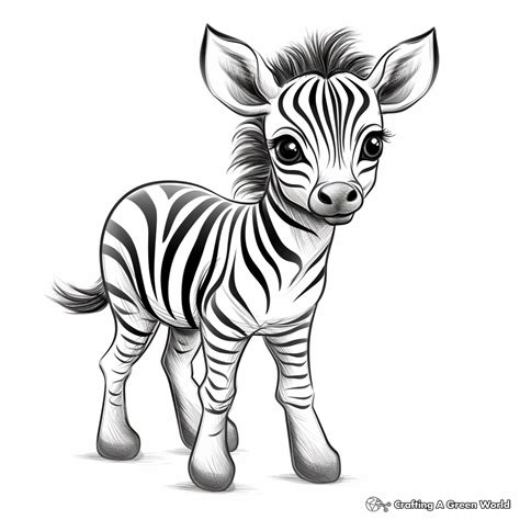 Cute Baby Zebra Coloring Pages