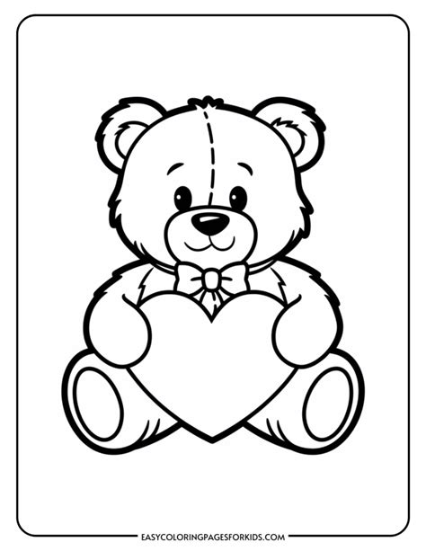 Cute Bear Valentine Animals Coloring Pages