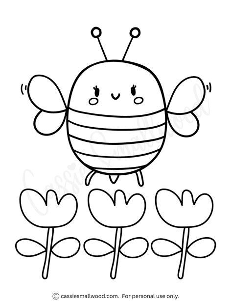 Cute Bee Coloring Page