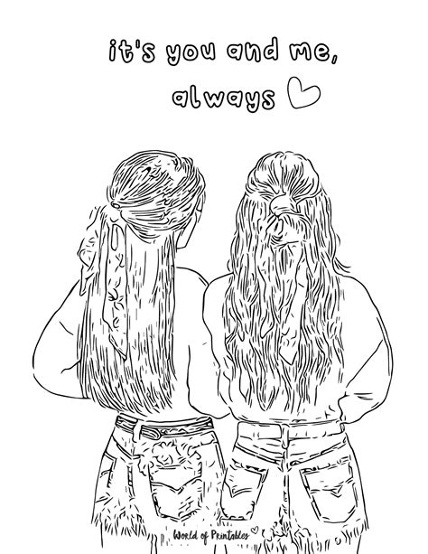 Cute Best Friend Coloring Pages