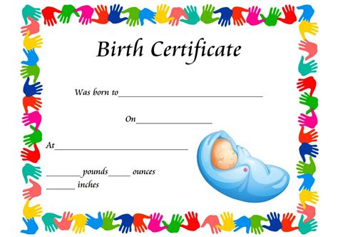 Cute Looking Birth Certificate Template