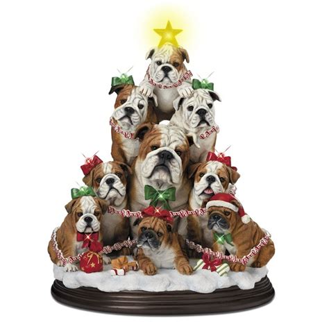 Cute Bulldog Christmas Tree Danbury Mint