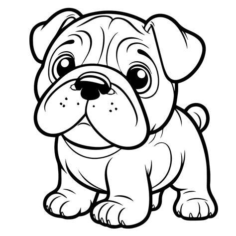 Cute Bulldog Coloring Pages