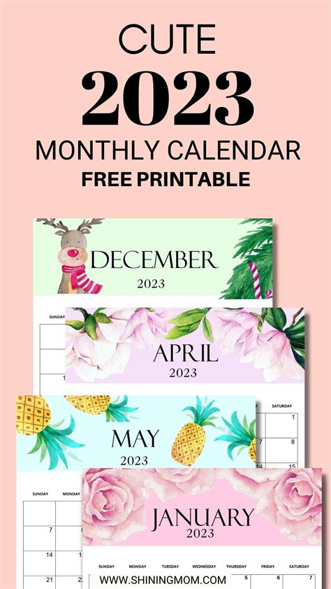 Cute Calendar Printable 2023