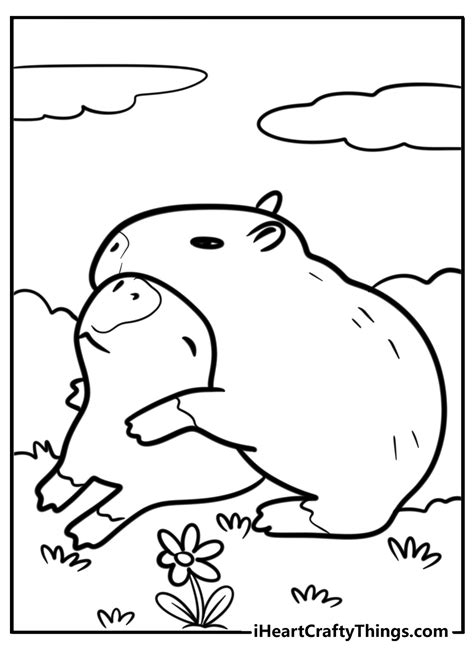 Cute Capybara Coloring Page