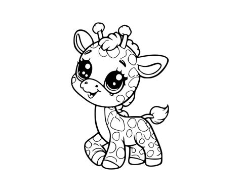 Cute Cartoon Giraffe Coloring Pages