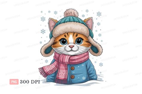 Download Cute Cat Winter SVG Set Commercial Use DXF Files