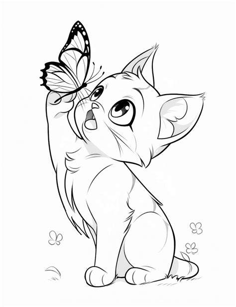 Cute Cats Coloring Page