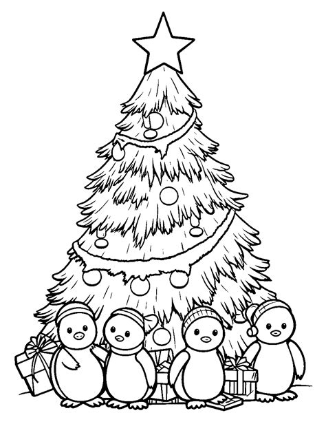 Cute Christmas Tree Coloring Pages