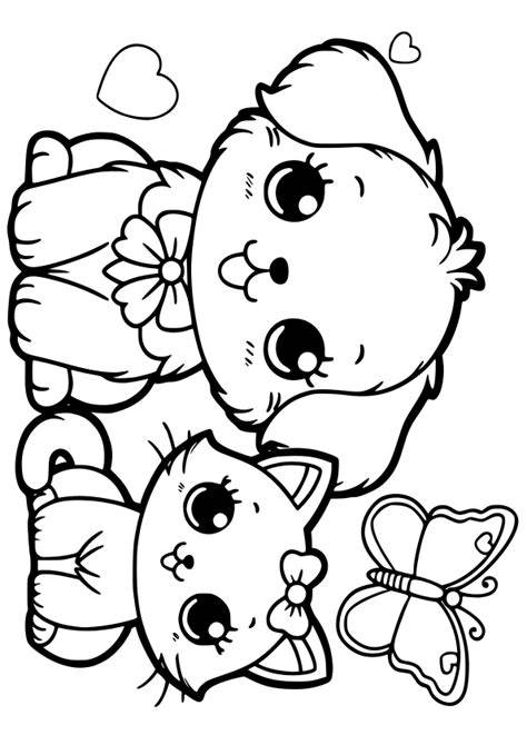 Cute Coloring Pages Of Cats And Dogs