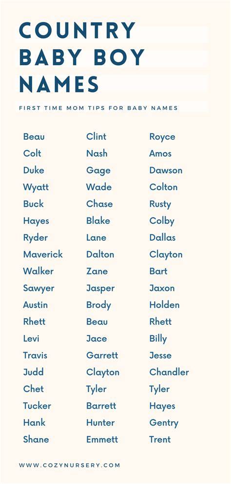 Cute Country Boy Names For Babies