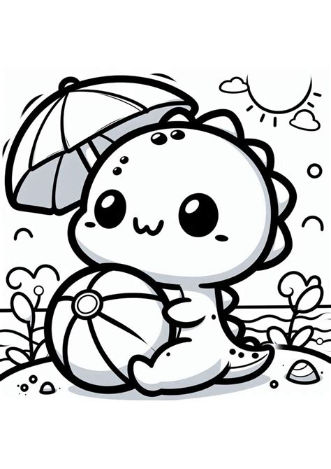 Cute Dino Coloring Pages