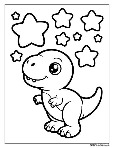 Cute Dinosaur Coloring Page