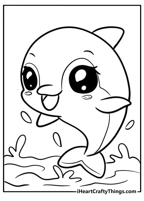 Cute Dolphin Coloring Pages