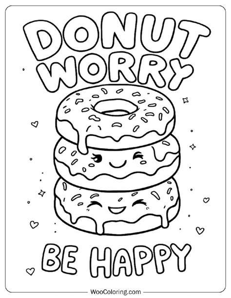 Cute Doughnut Coloring Pages