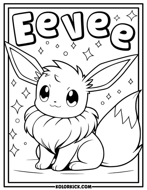 Cute Eevee Pokemon Coloring Pages