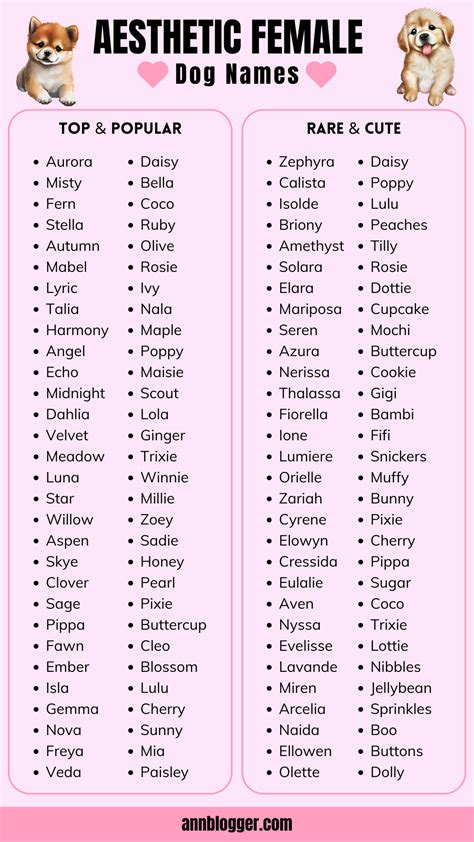 Cute Female Dog Names