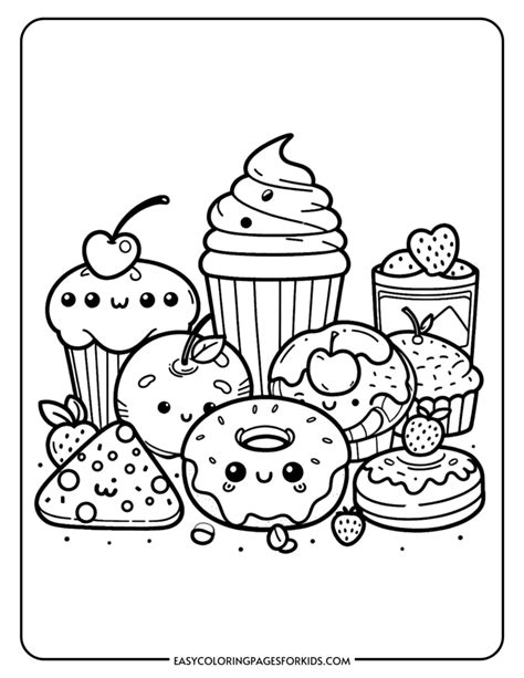 Cute Foods Coloring Pages