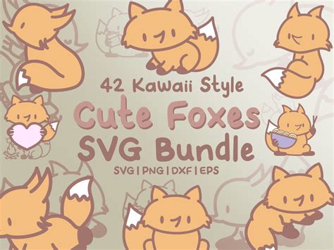 Download Cute Foxes Bundle Clipart Graphic DXF Files