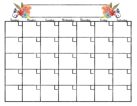 Cute Free Calendar Printable