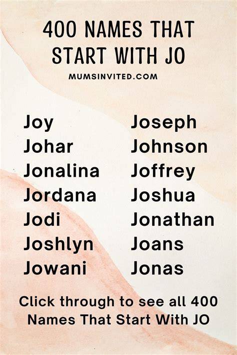 Cute Girl Names That Start With Jo