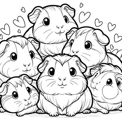 Cute Guinea Pig Coloring Pages