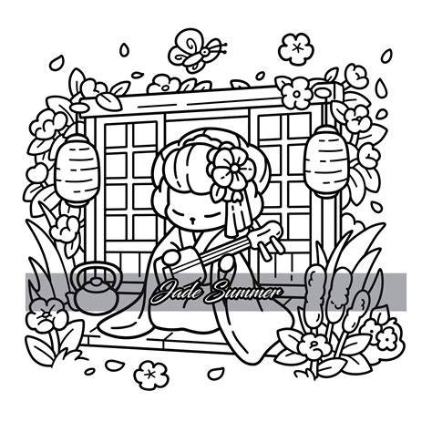 Cute Japanese Coloring Pages