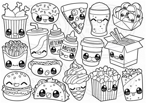 Cute Junk Food Coloring Pages