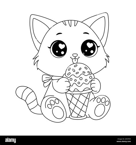 Cute Kitty Coloring Page