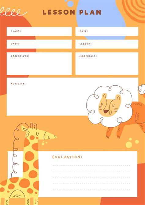 Cute Lesson Plan Template
