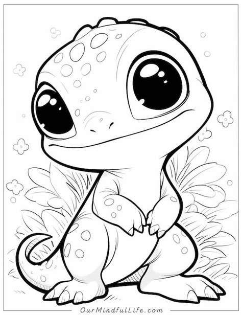 Cute Lizard Coloring Pages