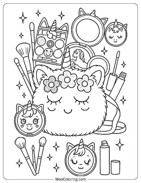 Cute Makeup Coloring Pages
