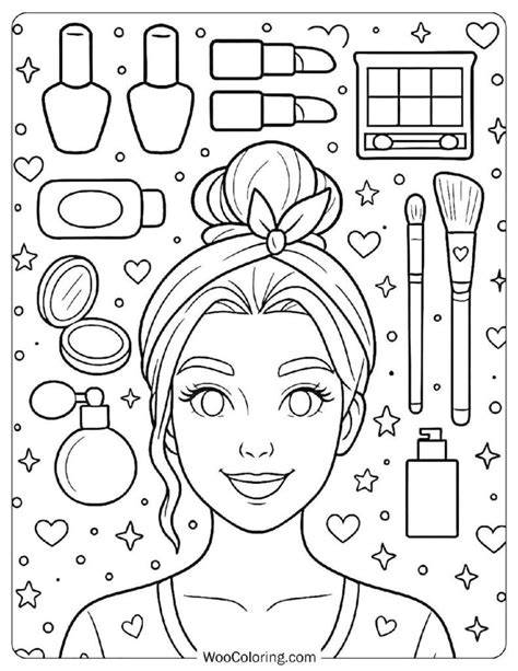 Cute Makeup Coloring Pages for Kids