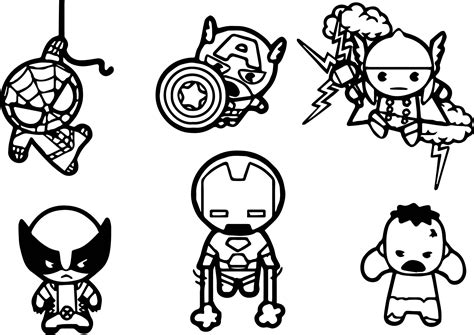 Cute Marvel Coloring Pages
