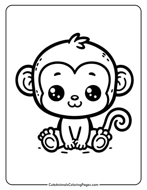 Cute Monkey Coloring Pages