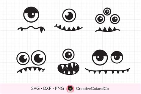 Download Cute Monster Set SVG File - SVG Design Easy Edite