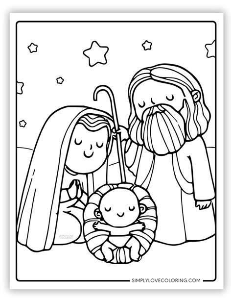 Cute Nativity Coloring Pages