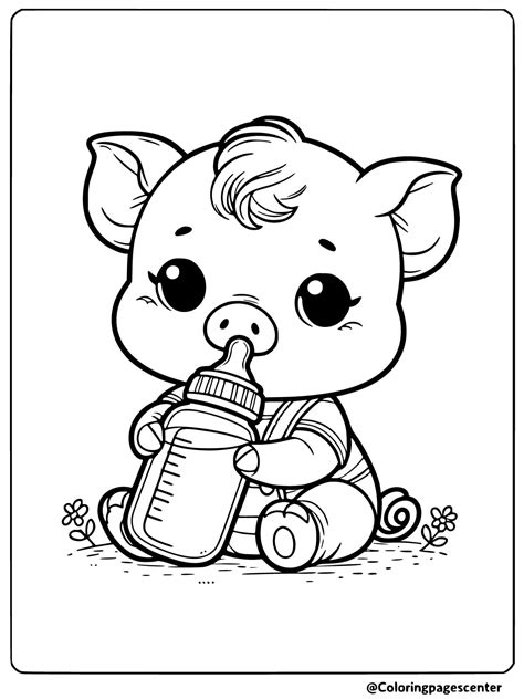 Cute Pig Coloring Page