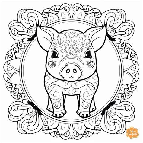 Cute Pig Coloring Pages For Adults