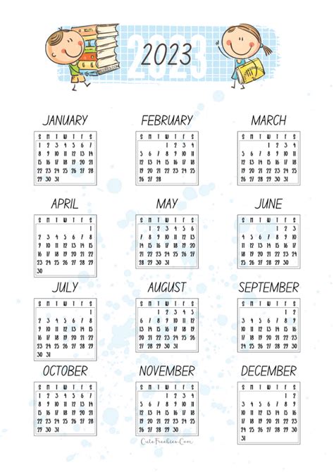 Cute Printable Calendar 2022-2023