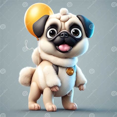 "Cute Cartoon Pug Dog in Unicorn Costume" Canvas Print by