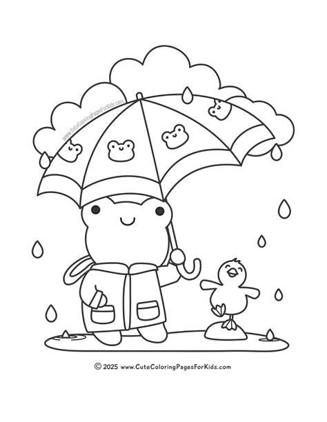 Cute Rain Coloring Pages