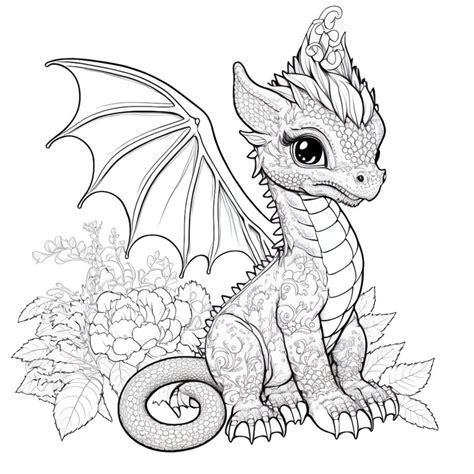 Cute Realistic Dragon Coloring Pages