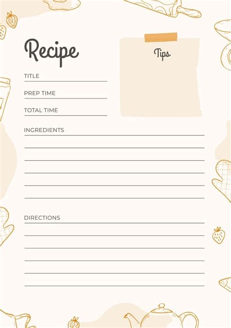 Cute Recipe Template
