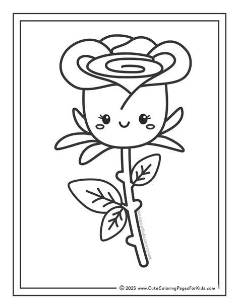 Cute Rose Coloring Pages