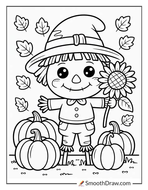 Cute Scarecrow Coloring Pages