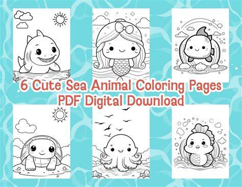 Cute Sea Animal Coloring Pages